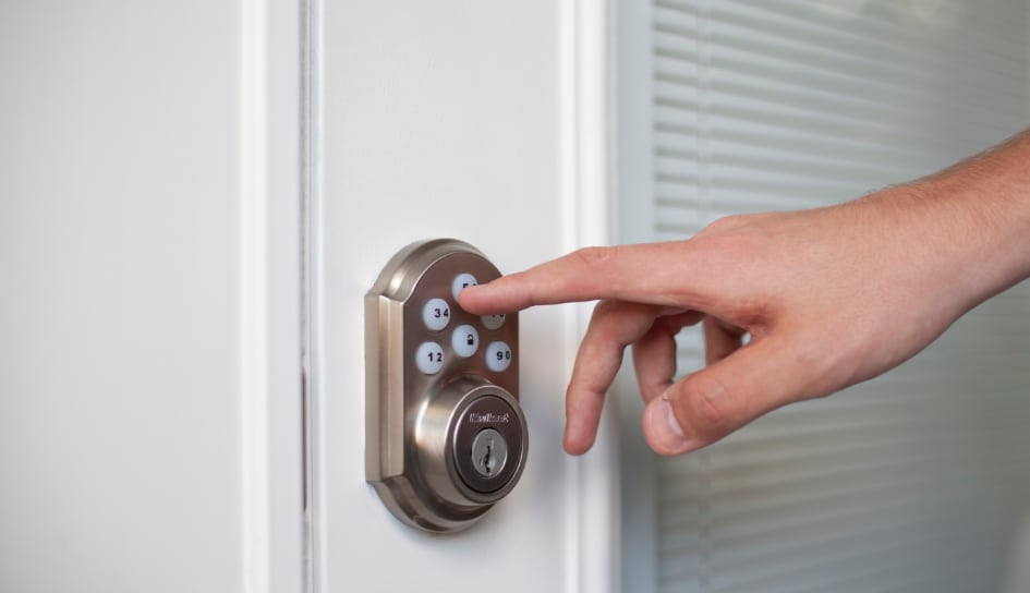 ADT smartlock on a Boston home